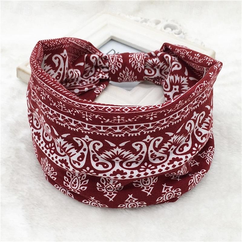 fascia boho fascia per capelli larga da donna boho elastico sportivo copricapo yoga fascia per capelli allenamento fascia per capelli del 2025 a $6.99 –P8