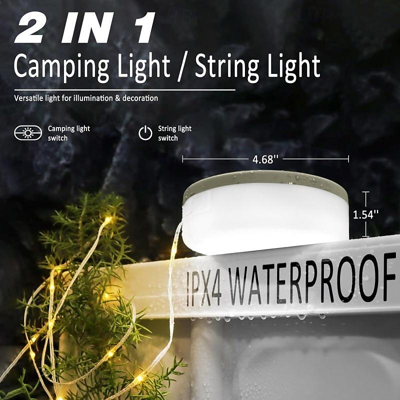 Outdoor Waterproof Portable Stowable String Light 7M/10M RGB with APP Control for Camping Tent Spring Picnic 2025 - $37.99 –P4