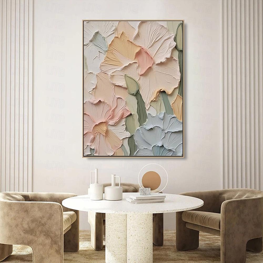 met de hand geschilderd 3D bloem olieverfschilderij op canvas handgemaakte romige getextureerde muur kunst abstracte bloemen schilderij kunst voor woonkamer muur kunst cadeau voor haar madeliefje 2025 - $116.99 –P1