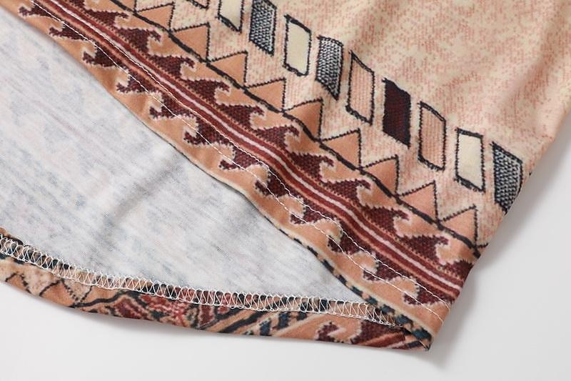 Pentru femei Tricou Tunică Marron Galben Verde Deschis Geometric Plisat Imprimeu Manșon Lung Casual Tunici Epocă Έθνικ Rotund Lung Tema boem Geometric ă Mărime Plus S 2025 - $24.99 –P6
