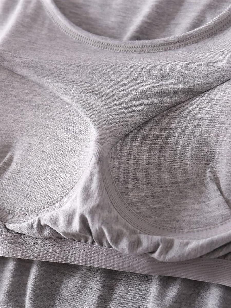 pigiama da donna set colore puro semplice comfort casa quotidiano letto modal traspirante girocollo manica corta maglietta pantaloni pettorali protezioni abiti estivi per la casa del 2026 a $26.99 –P7