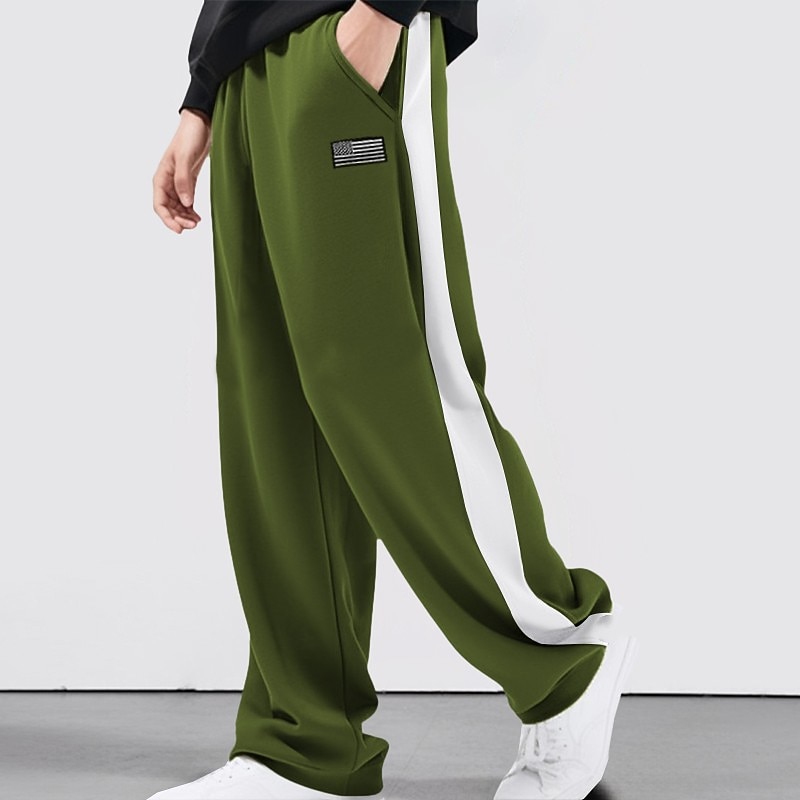 Men's Sweatpants Joggers Trousers Patchwork Drawstring Elastic Waist Color Block National Flag Comfort Breathable Casual Daily Holiday Sports Fashion Black Blue 2025 - $21.99 –P5