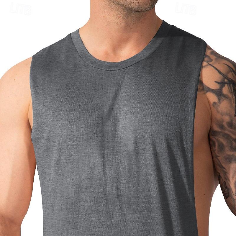 Herren Tank Top Shirt Unterhemden Ärmellos Rundhalsausschnitt Frühling Sommer Glatt Modisch Designer Basic Sexy Urlaub Strasse Ausgehen Hellblau Weiß Rosa Top T-Shirt für Herren 2025 - $10.49 –P18