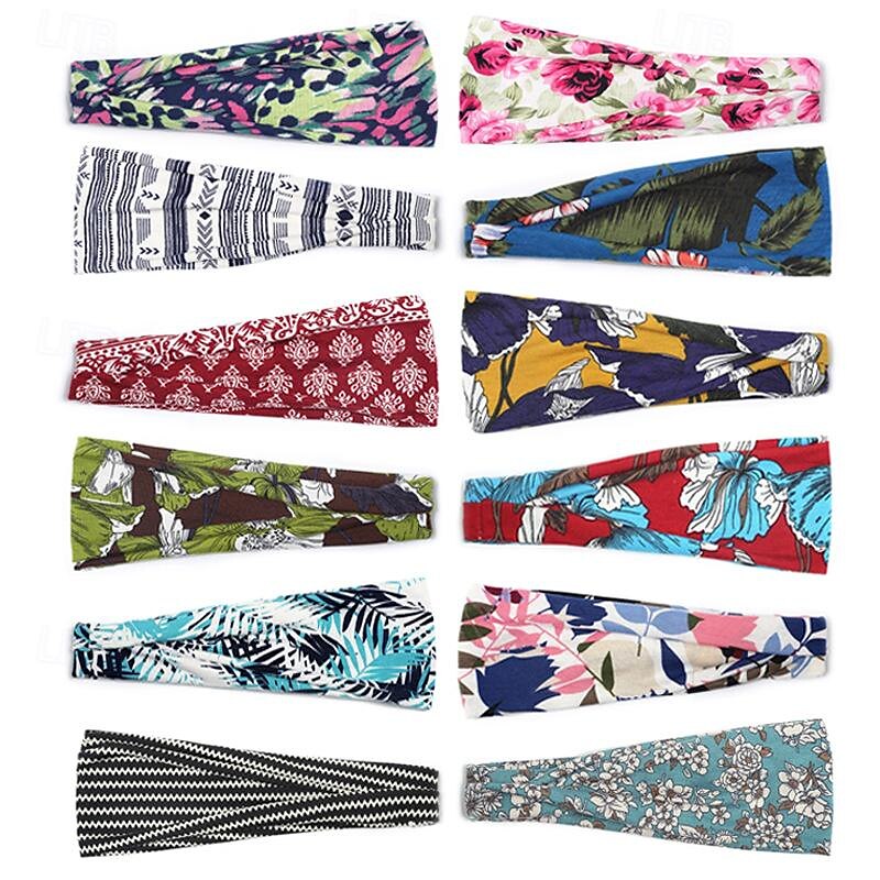 Printed Sports Headband Yoga Headband Headband Sweat Absorbing Band Anti Sweat Women s Wide Brimmed Headscarf Headwear 2025 - $6.99 –P2