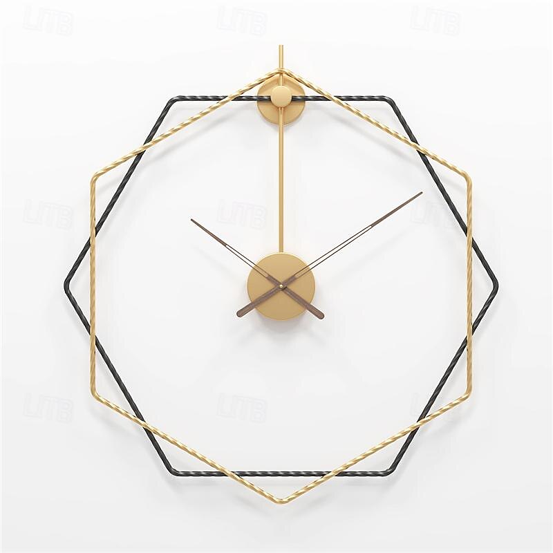 geometria grande orologio da parete decorativo in metallo silenzioso senza ticchettio grandi orologi decorazioni moderne per la casa per soggiorno camera da letto sala da pranzo ufficio 50 60 80 cm del 2025 a $100.99 –P2