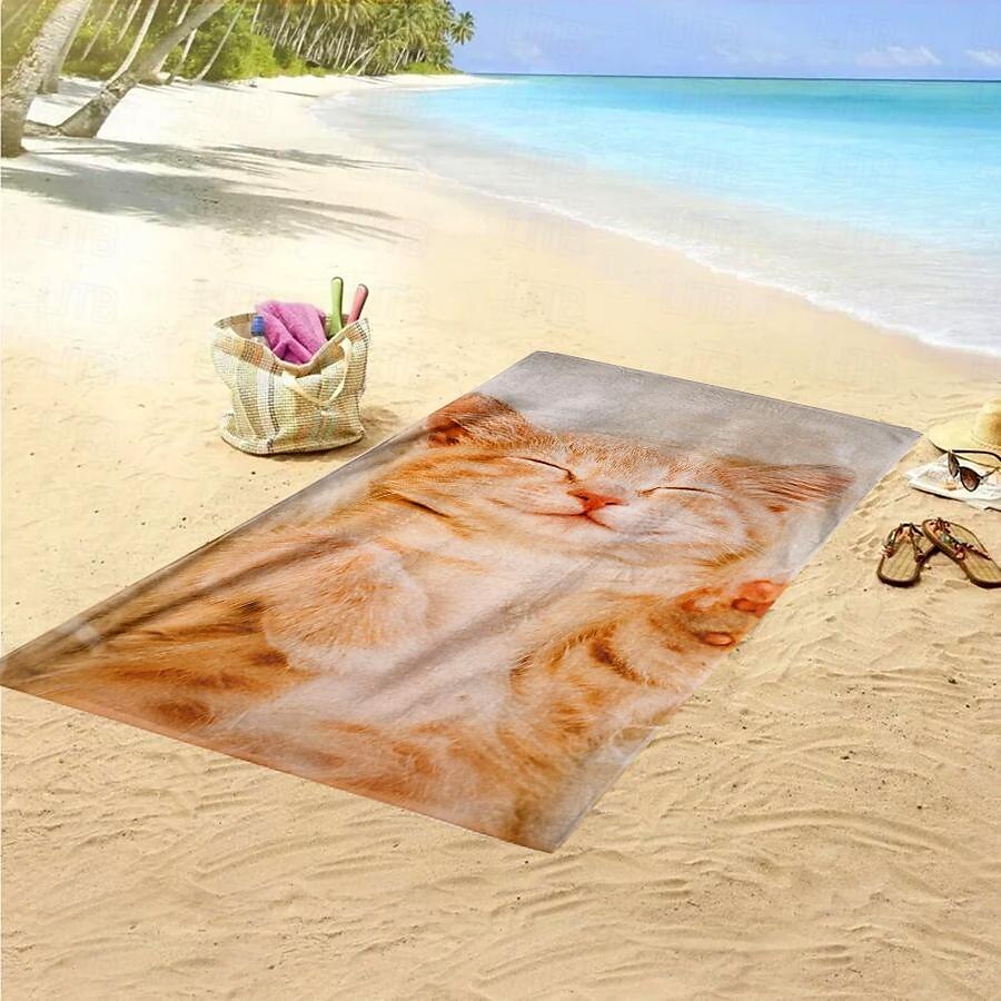 Serviettes de plage personnalisées avec photo serviette de bain serviettes de plage personnalisées avec photo cadeau personnalisé pour la famille ou les amis 31"63" (impression recto seulement) de 2025 ? $26.99 –P8