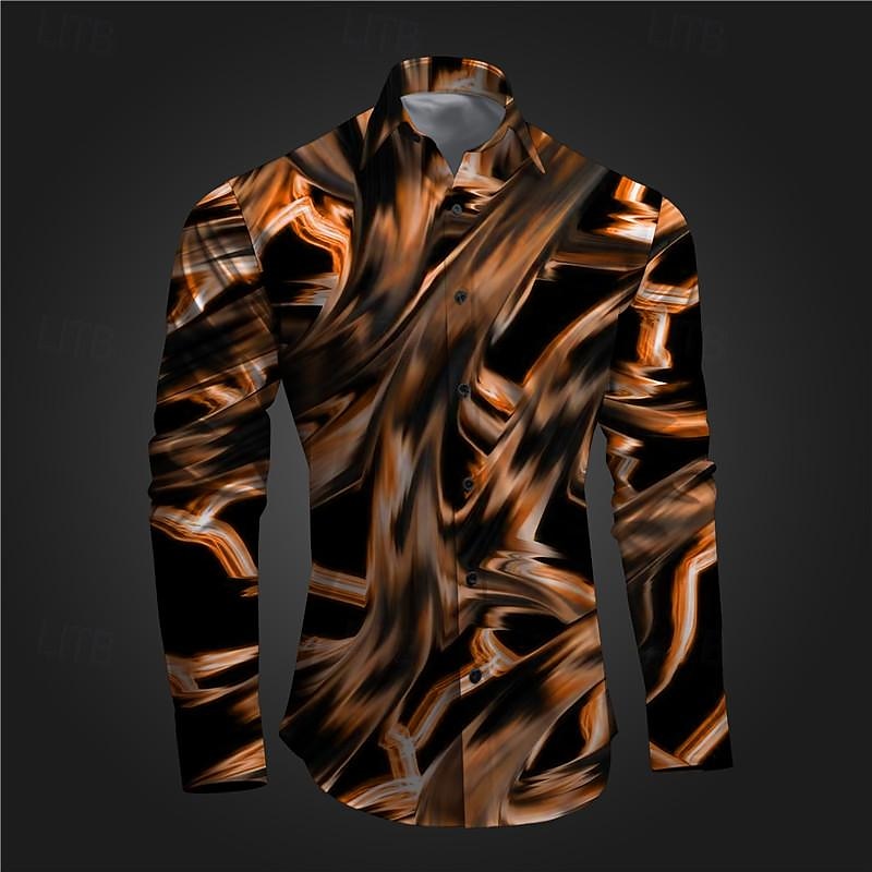 Per uomo Geometrica Graffiti Camicia con bottoni Camicie stampate Manica lunga Sottoculturale Da mare Feste Strada Primavera estate Collo ripiegabile Stampa Bottone giù Rosa Rosso Blu Azzurro cielo del 2025 a $26.99 –P6