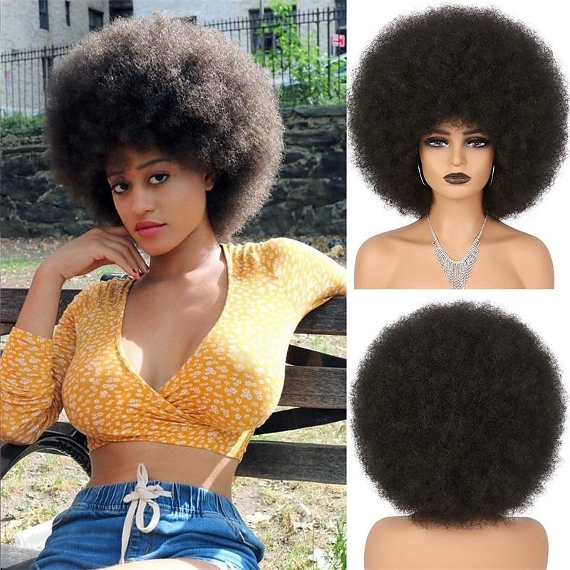 parrucche afro rosse per donne nere parrucca senza colla da indossare e andare da 10 pollici parrucche afro ricce parrucche sintetiche color borgogna per feste quotidiane costume cosplay uso del 2025 a $19.99 –P16