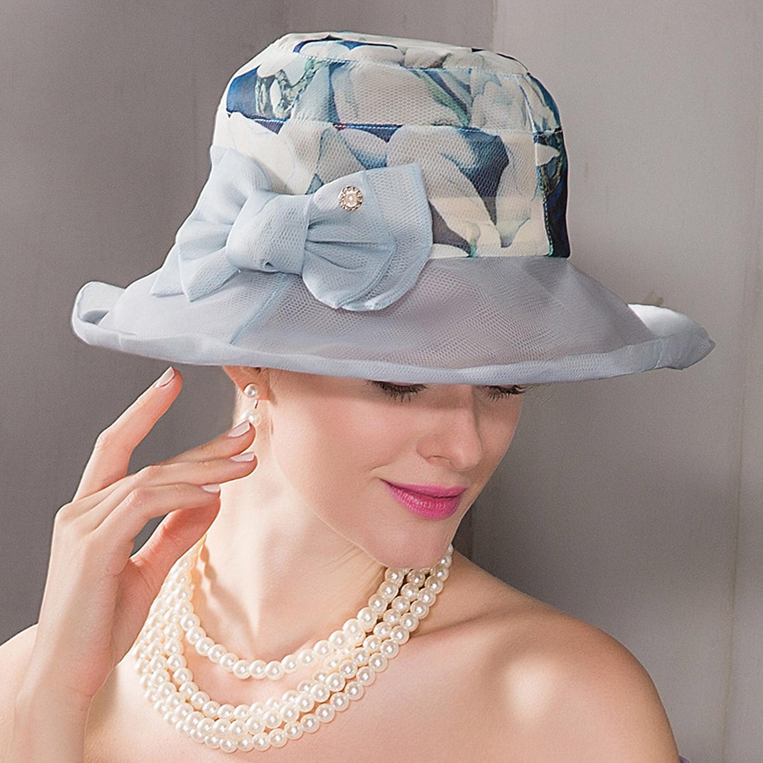 Chapéus Ice Silk Chapéu de balde Chapéu mole Chapéu de sol Casamento Festa de Chá Elegante Simples Romântico Com Laço Recortes Capacete Chapéu de 2026 por $34.99 –P6