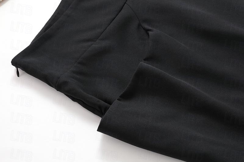 Women's Normal Dress Pants Streetwear Casual Lounge Ankle-Length Mid Waist Solid Colored Patchwork Comfort Breathable Inelastic Work Daily Black Navy Blue Gray Fall & Winter Slim 2025 - $18.99 –P6