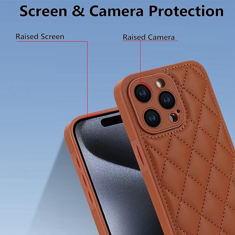 телефон Кейс для Назначение iPhone 15 Pro Max iPhone 14 13 12 11 Pro Max X XR XS 8 7 Plus Кейс на заднюю панель с ремешком с ремешком на запястье Защита от удара Геометрический рисунок ТПУ Кожа PU 2025 - $18.99 –P17