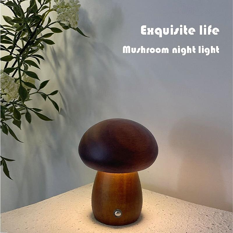 Lampe led champignon rechargeable, veilleuse de table créative, veilleuse de chevet, interrupteur tactile, lumière d'ambiance, cadeau de 2025 ? $21.99 –P1