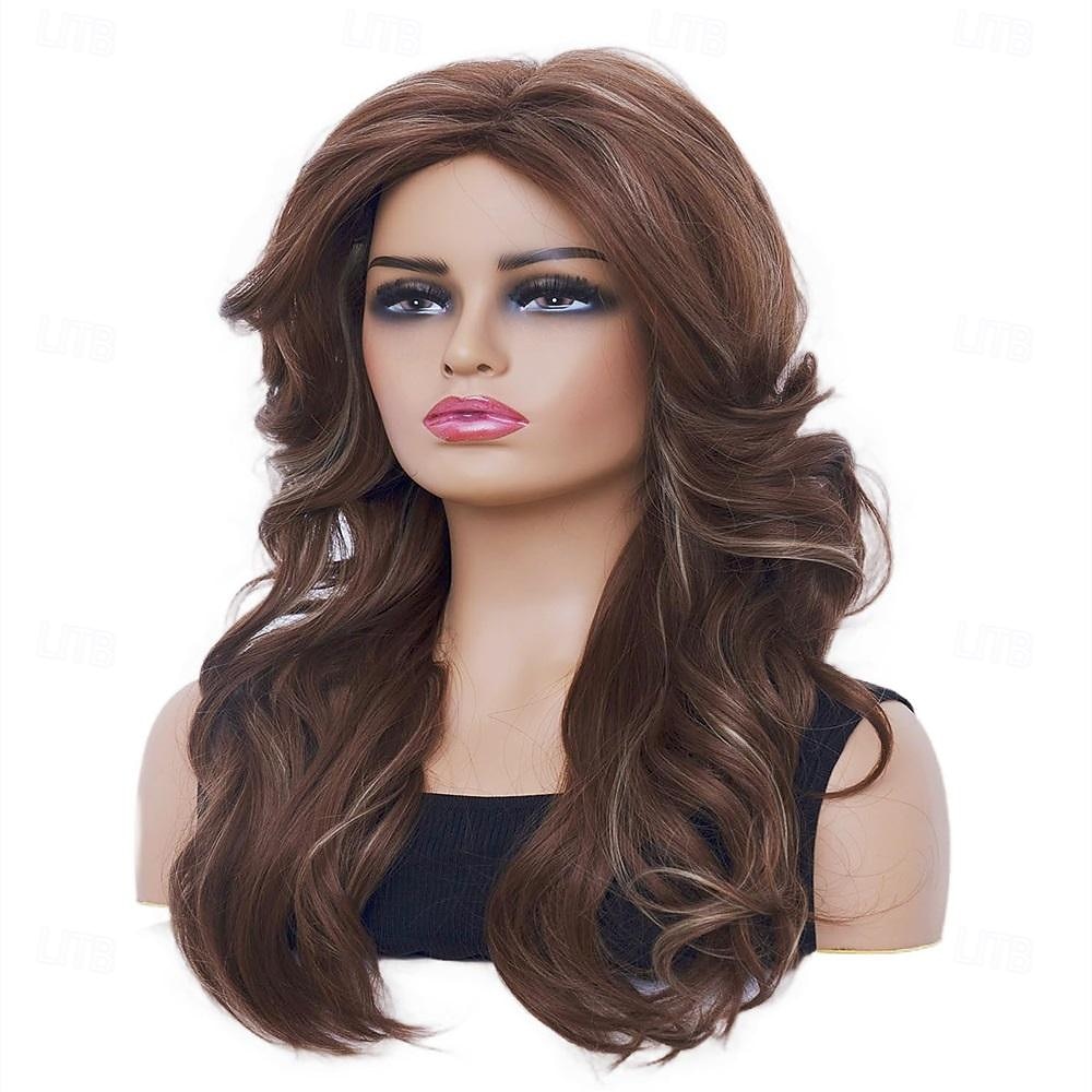 Parrucche vintage Rugelyss parrucca mista marrone per donne parrucche sintetiche a strati complete per cosplay costume parrucche disco degli anni '60 '70 '80 di Halloween del 2025 a $20.99 –P4