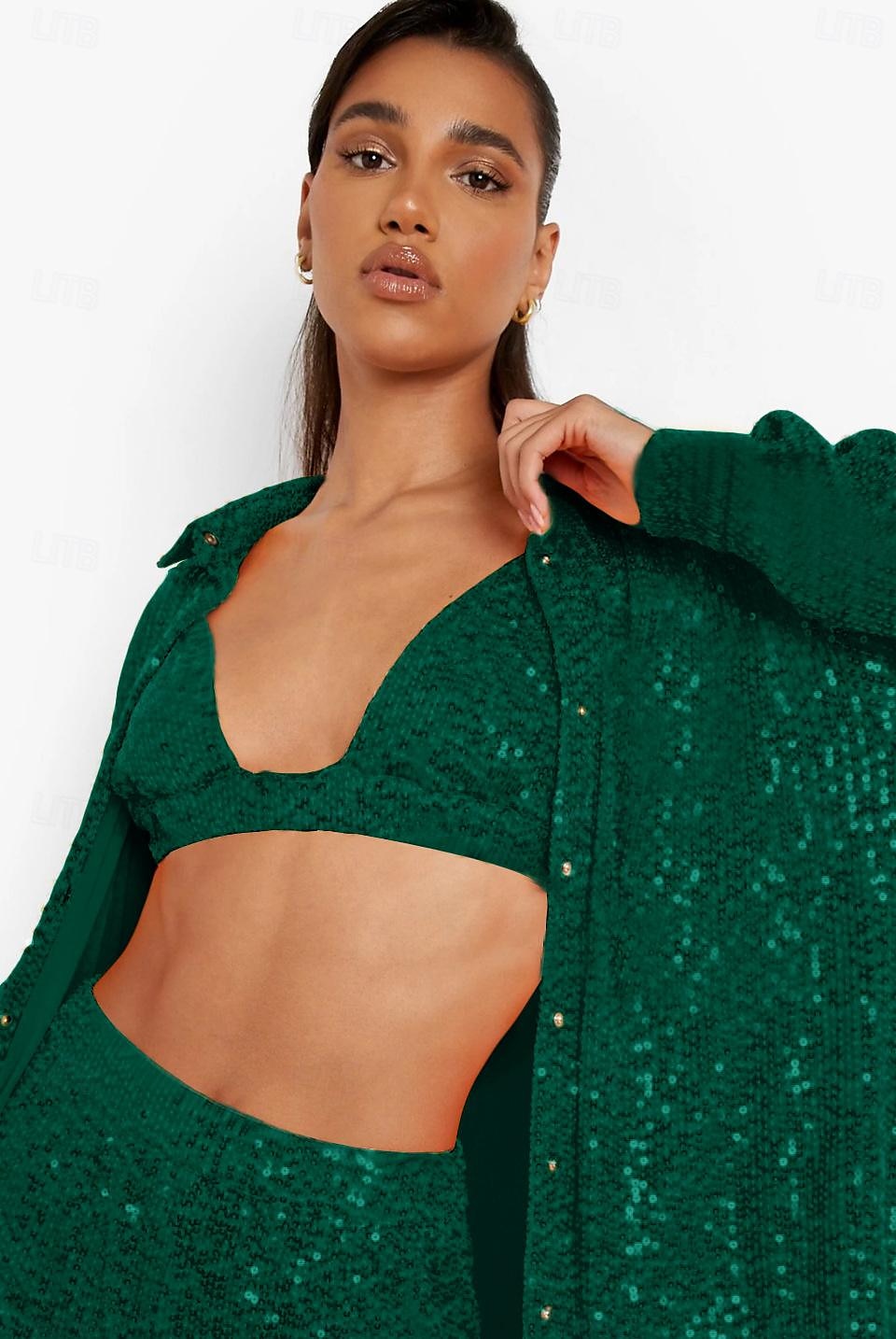 Retrò Vintage Disco Anni '80 Pantaloni Abiti Camicia Per donna Feste Club Parata dell'Orgoglio Adulti Primavera & Estate del 2025 a $17.49 –P12