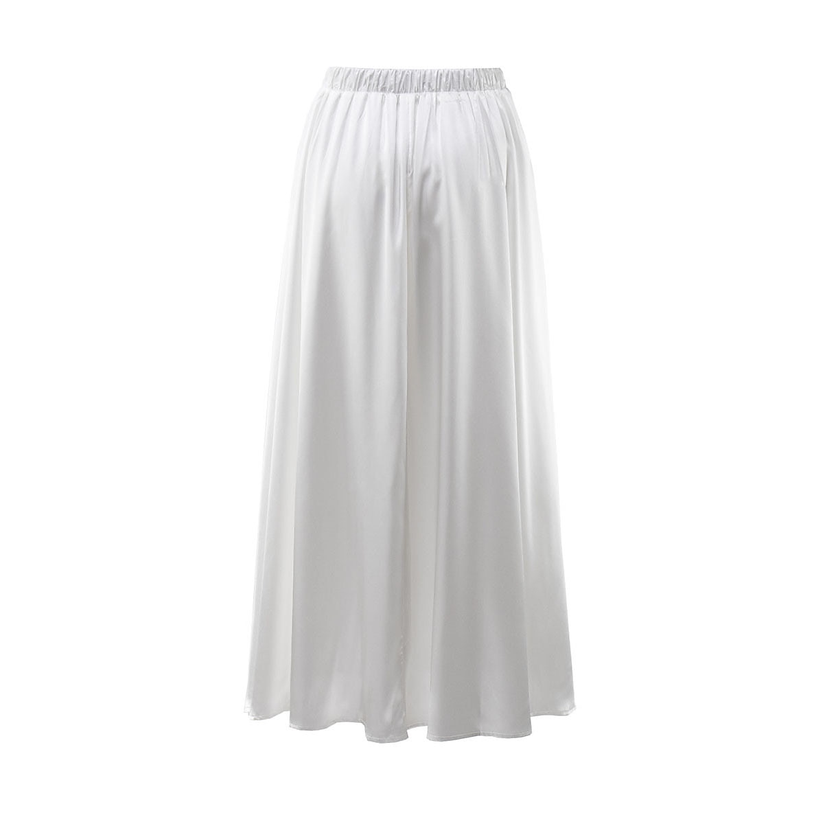 Dame الالتفاف Huske Langt skjørt Elegant Mote Maksi Høy Midje Skjørt Ensfarget Gate Daglig Svart Hvit Kakifarget Sommer Sateng 2025 - $31.99 –P12