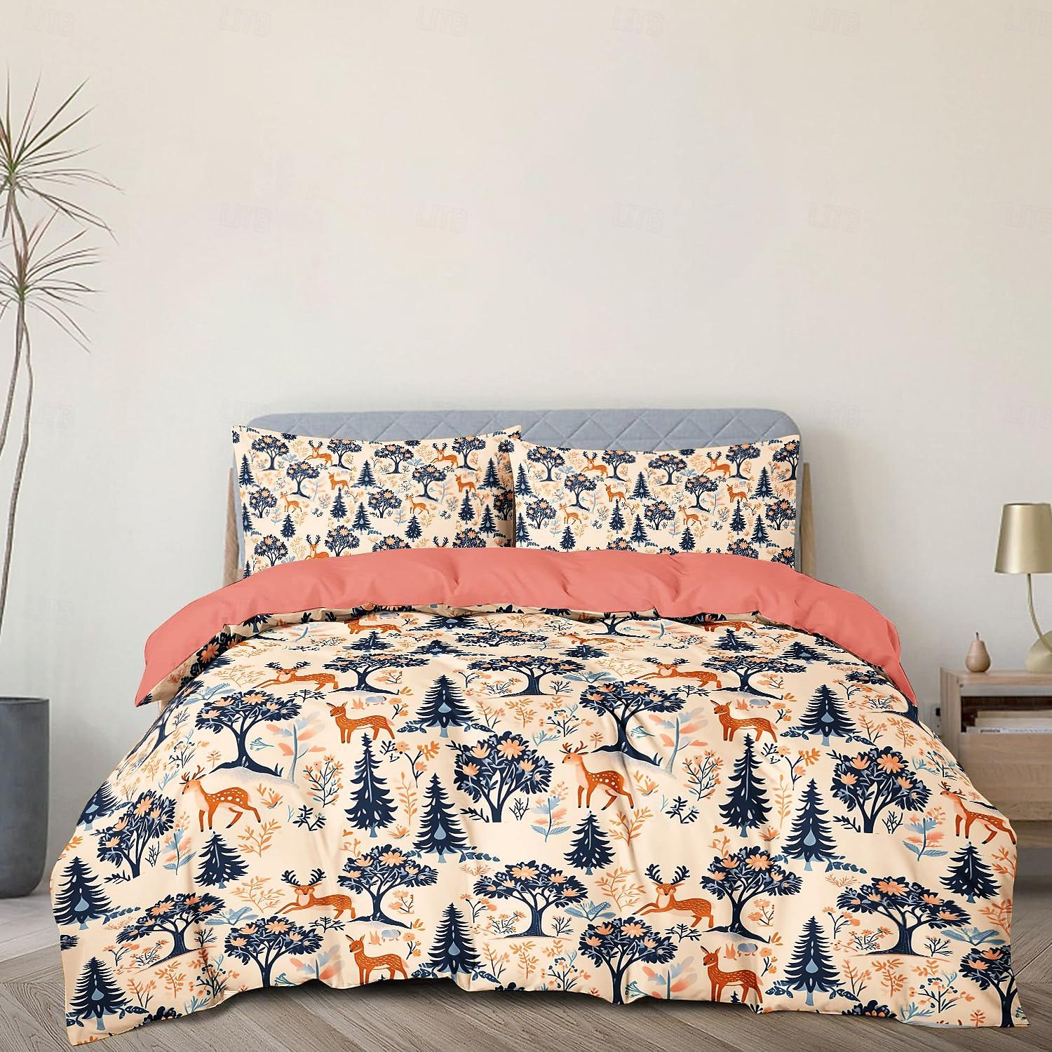 100% Cotton Duvet Cover Set Tree Pattern Set Soft 3-Piece Luxury Bedding Set Home Decor Gift King Queen Duvet Cover 2025 - $37.99 –P18