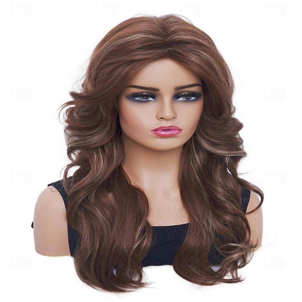 Parrucche vintage Rugelyss parrucca mista marrone per donne parrucche sintetiche a strati complete per cosplay costume parrucche disco degli anni '60 '70 '80 di Halloween del 2025 a $20.99 –P3