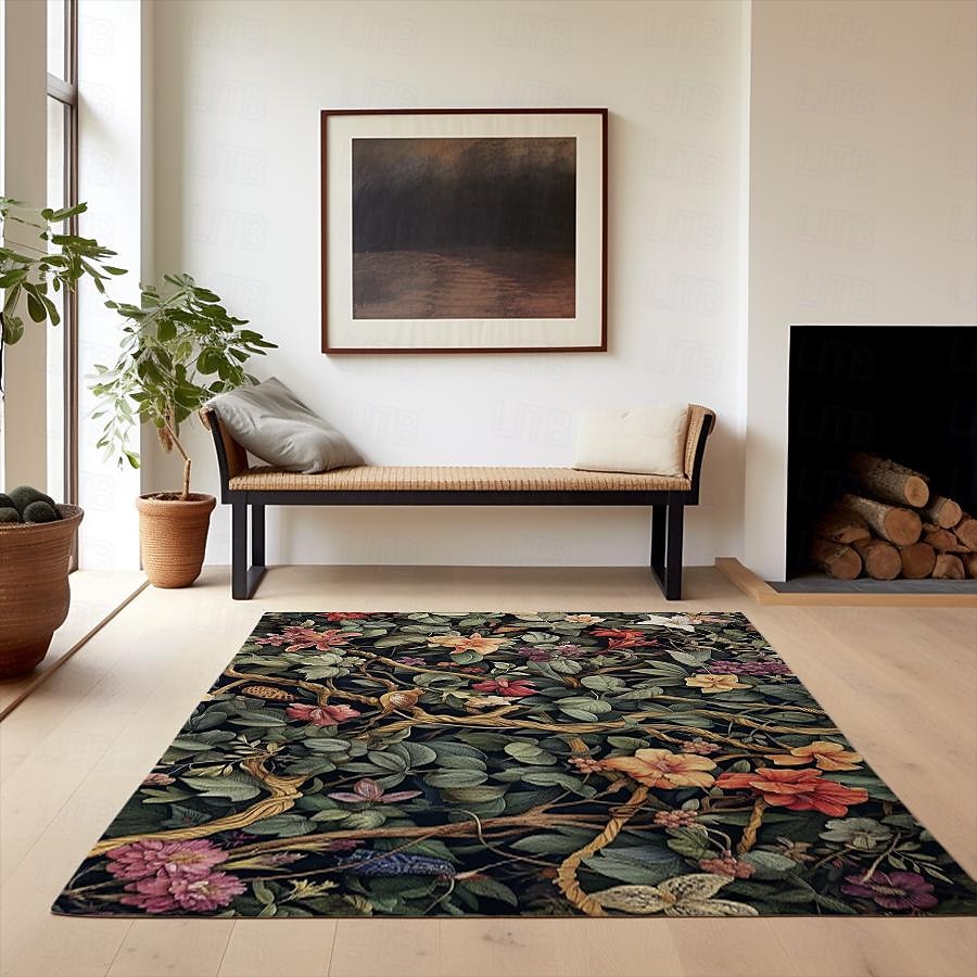 Inspirierter William Morris-Bereichsteppich, Küchenmatte, rutschfeste, ölbeständige Bodenmatte, Wohnzimmerteppich, Innen- und Außenmatte, Schlafzimmerdekoration, Badezimmermatte, Eingangsbereich, 2025 - $16.99 –P9