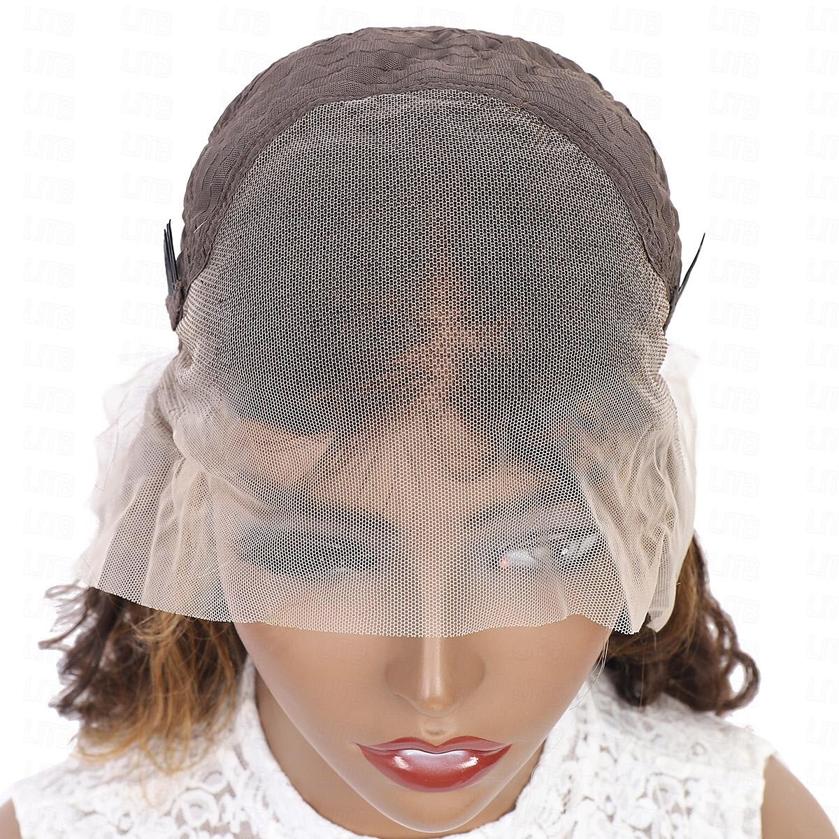 Perruque frontale en dentelle ombrée à reflets 13x4, cheveux humains p4/27, perruque de cheveux humains à ondulations profondes, densité 150 % de 2025 ? $235.49 –P6