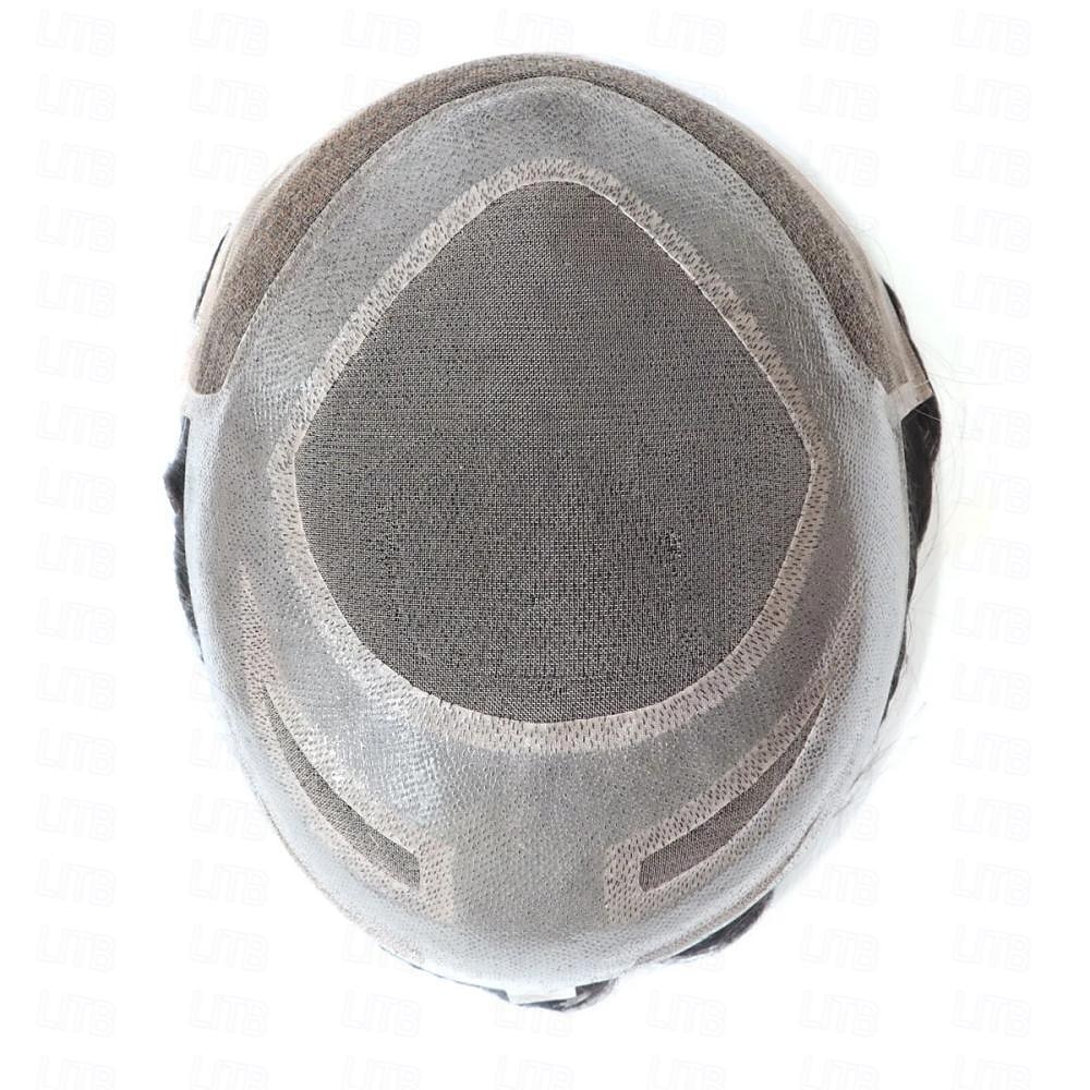 herrtupé människohår ersättningssystem för män andas fransk spets herrperuker hårstycke poly skin pu runt hårenhetslapp för män 7x9 8x10 2025 - $266.89 –P3