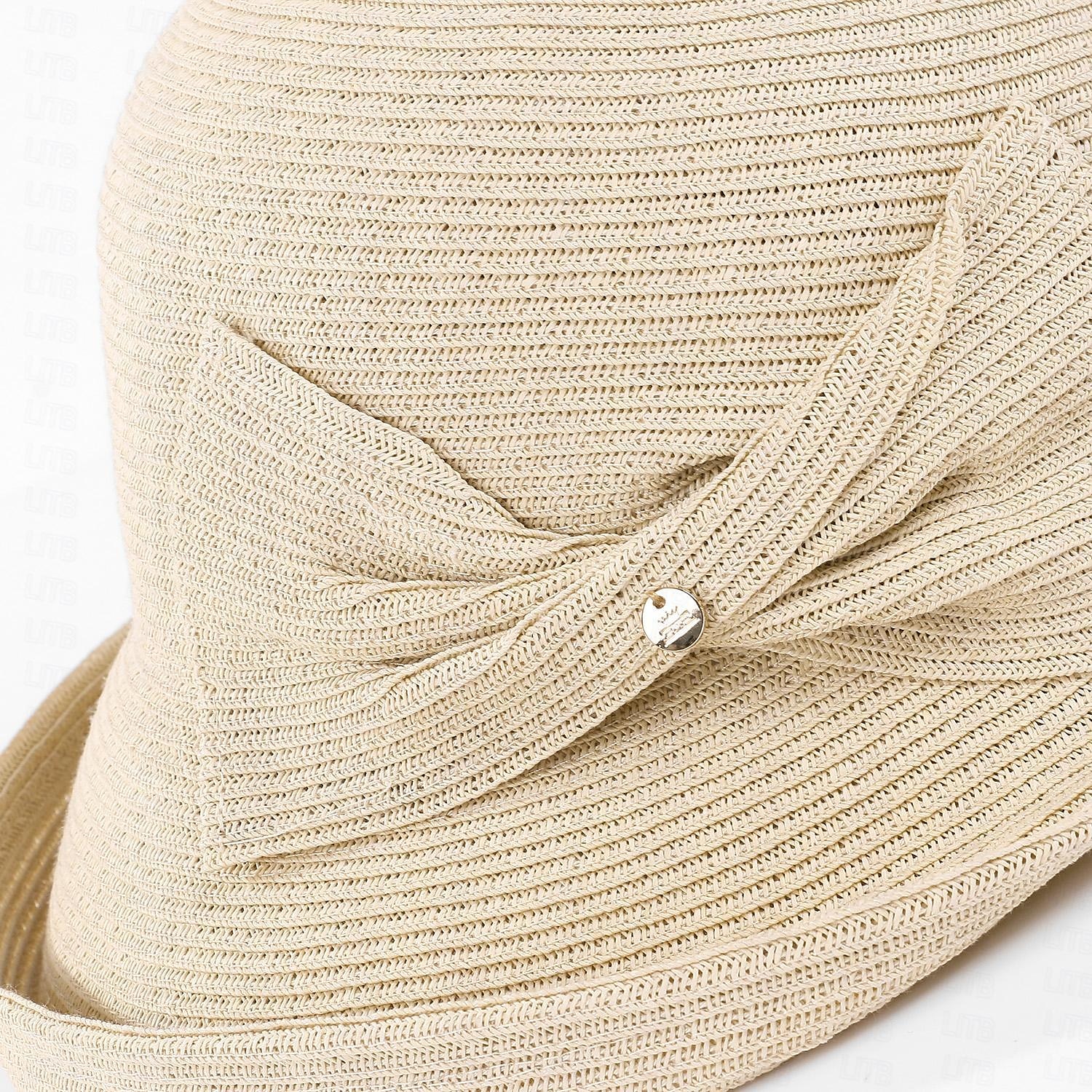 Hüte Stroh Synthetische faser Fischerhut Schlapphut Strohhut Hochzeit Tee-Party Elegant Hochzeit Mit Schleife Pure Farbe Kopfschmuck Kopfbedeckung 2025 - $32.99 –P20