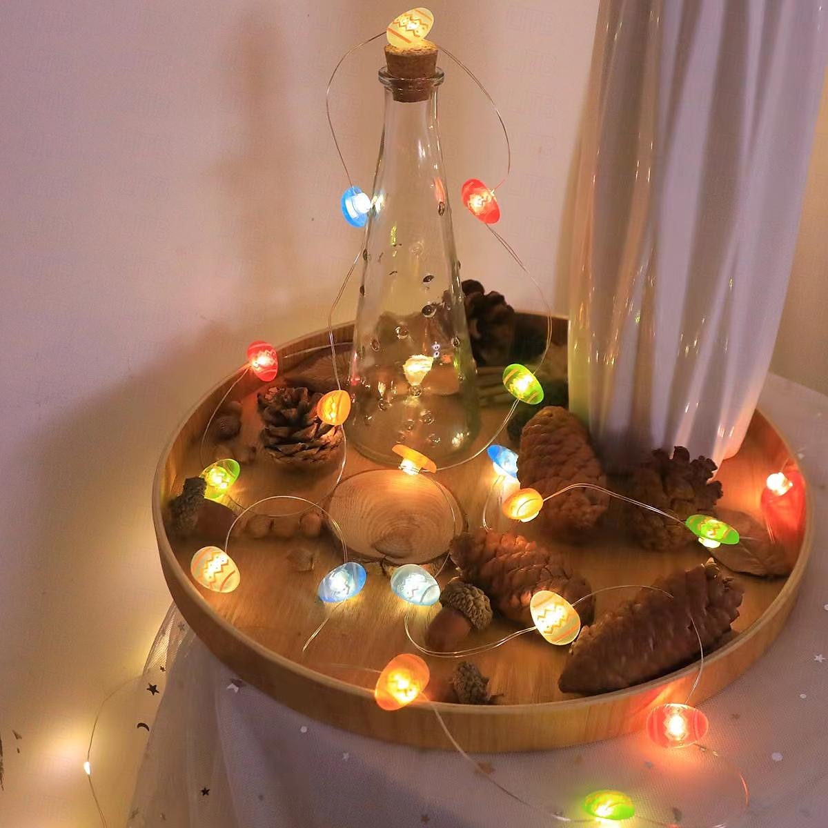 påskägg ljusslinga 2m 20leds fairy string lights sovrum vardagsrum fest bröllop gård hem semester fest tillbehör påsk fest dekoration 2025 - $11.99 –P8
