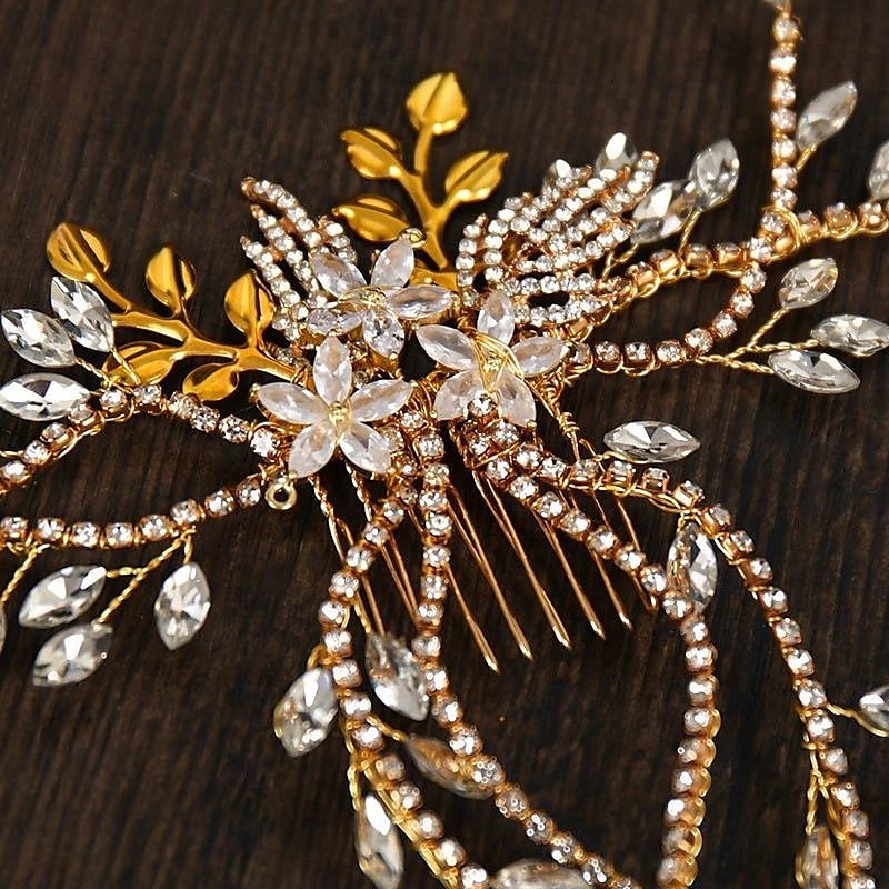 Banderolele Ornamente de Cap Accesoriu de Păr Aliaj Nuntă de Mireasă Cu Piatră Semiprețioasă Flori Diadema Articole Pentru Cap 2025 - $27.99 –P4