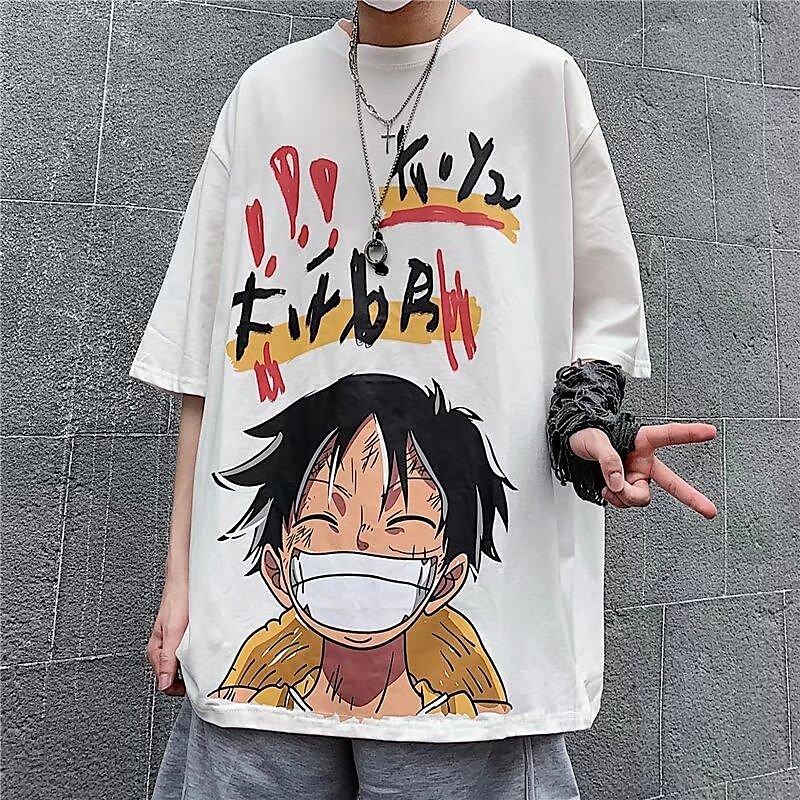One Piece Monkey D. Luffy T-skjorte Tegneserie Manga Animé Graphic Til Par Herre Dame Voksne Karneval Maskerade Varmstempling Fritid / hverdag 2025 - $13.99 –P2
