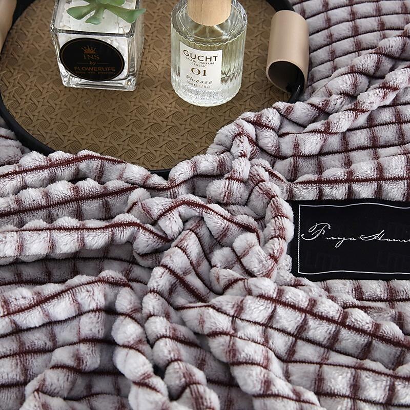 Thickened Solid Color Pineapple Checked Flannel Blanket Coral Velvet Sofa Cover Blanket Air Conditioning Blanket Nap Blanket 2025 - $8.49 –P20
