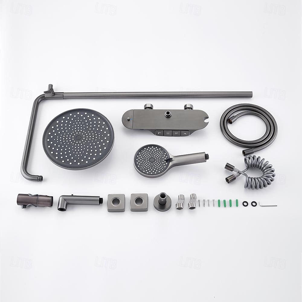 Sistema ducha / Válvula mezcladora termostática Conjunto - Alcachofa incluida Ducha de chorro múltiple Moderno Galvanizado Apertura Externa Válvula Cerámica Bath Shower Mixer Taps 2025 - $856.97 –P2