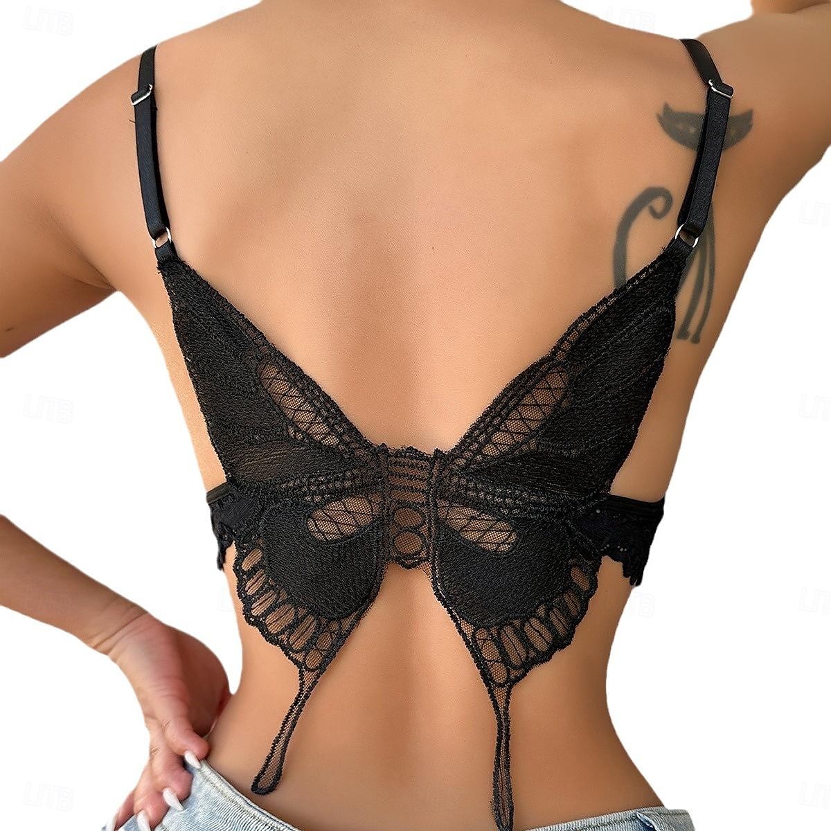női csipke hát nélküli szexi erotikus szexi fehérnemű szexi body hálóruha - polispandex egyszínű melltartó otthoni ruhák 2025 - $18.99 –P2