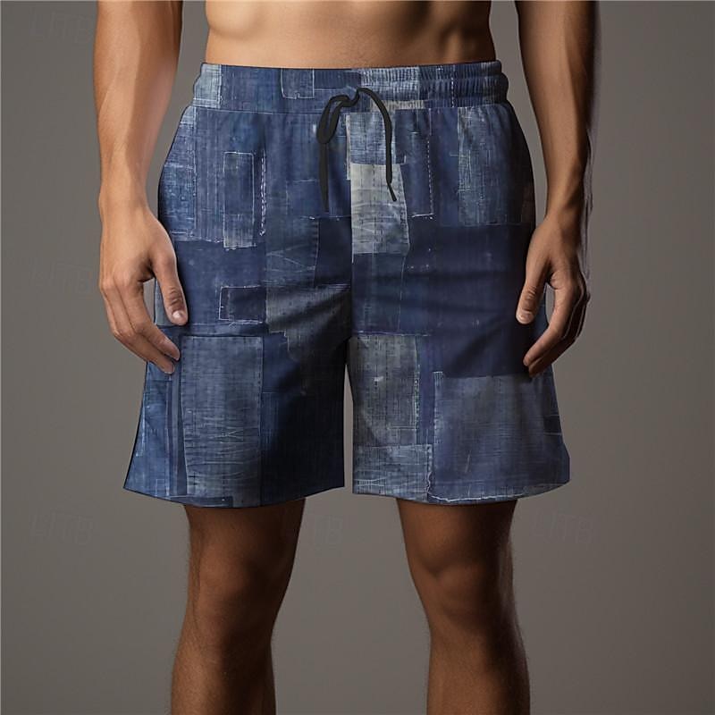 Men's Plaid Color Block Patchwork Swim Shorts Board Shorts Swimming Trunks Mid Waist Vacation Hawaiian Holiday Vacation Holiday Beach Drawstring with Mesh lining Elastic Waist Designer Clothing 2025 - $17.99 –P6