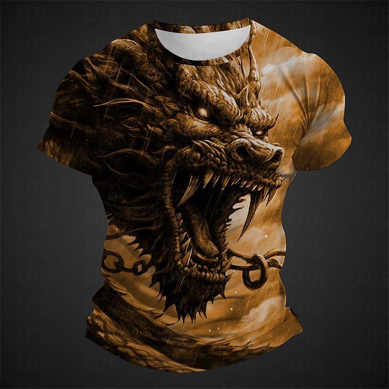 Bărbați Grafic Animal Balaur Tricou Manșon scurt Tricou Tipărire 3D Stil Nautic Cămașă Zilnic Designer Casual Sport exterior Concediu Ieșire Verde Deschis Albastru piscină Roșu Primavara vara 2025 - $17.99 –P7