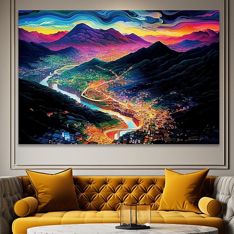 Landscape Wall Art Canvas City Lights at Night Prints and Posters Pictures Decorative Fabric Painting For Living Room Pictures No Frame 2025 - $18.49 –P7