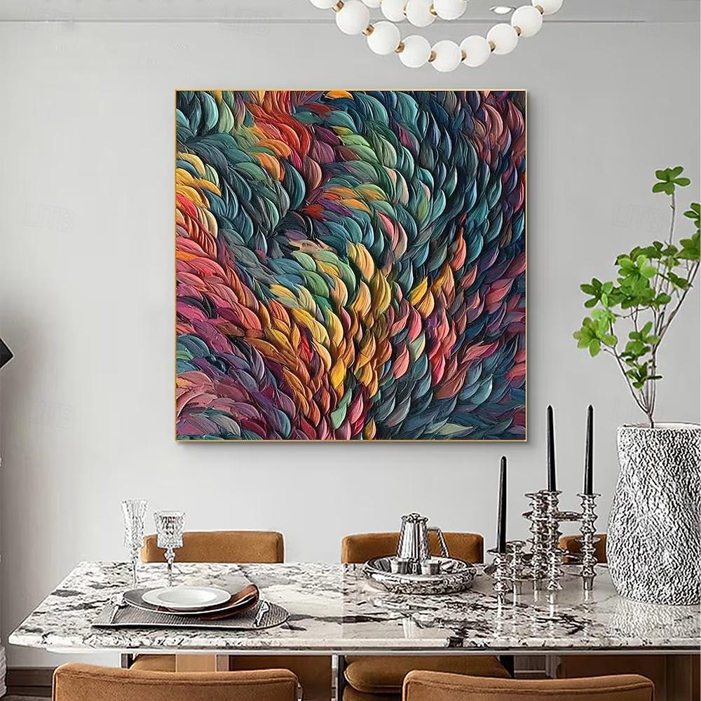 mintura kézzel készített színes olajfestmények vászonra falművészeti dekoráció modern absztrakt tollképek lakberendezéshez hengerelt keret nélküli feszítetlen festmény 2026 - $71.99 –P2