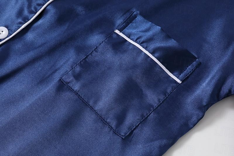 Women's Gift Pajamas Sets Home Party Daily Basic Pure Color Satin Simple Casual Soft Shirt Pant Fall Spring Summer Shirt Collar Long Sleeve Long Pant Buckle Pocket Home Outfits 2025 - $5.99 –P8