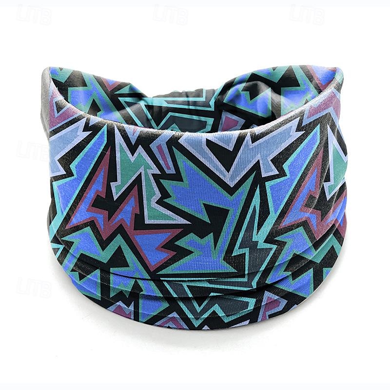 fascia stampata, foulard bohémien, fascia elastica per yoga sportiva da donna, fascia a tesa larga, accessori per capelli alla moda del 2025 a $8.49 –P7