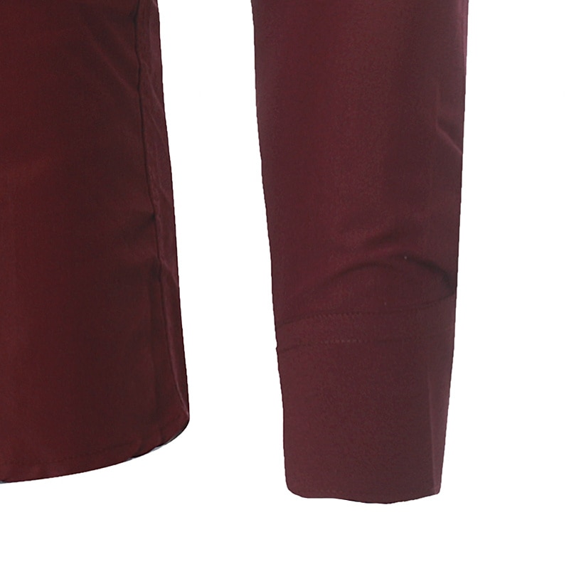 Herren Oberhemd Knopfhemd Schwarz Weiß Wein Langarm Farbblock Umlegekragen Frühling & Herbst Hochzeit Täglich Bekleidung Hemden mit Kragen 2025 - $16.49 –P12