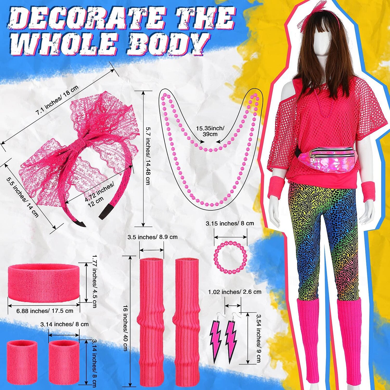 Retro Antiguo Disco Años 80 Camiseta con hombros descubiertos Malla Mujer Disfraz de carnaval Víspera de Todos los Santos Carnaval Mascarada Fiesta / Noche Despedida de Soltera Desfile del orgullo 2025 - $47.99 –P5