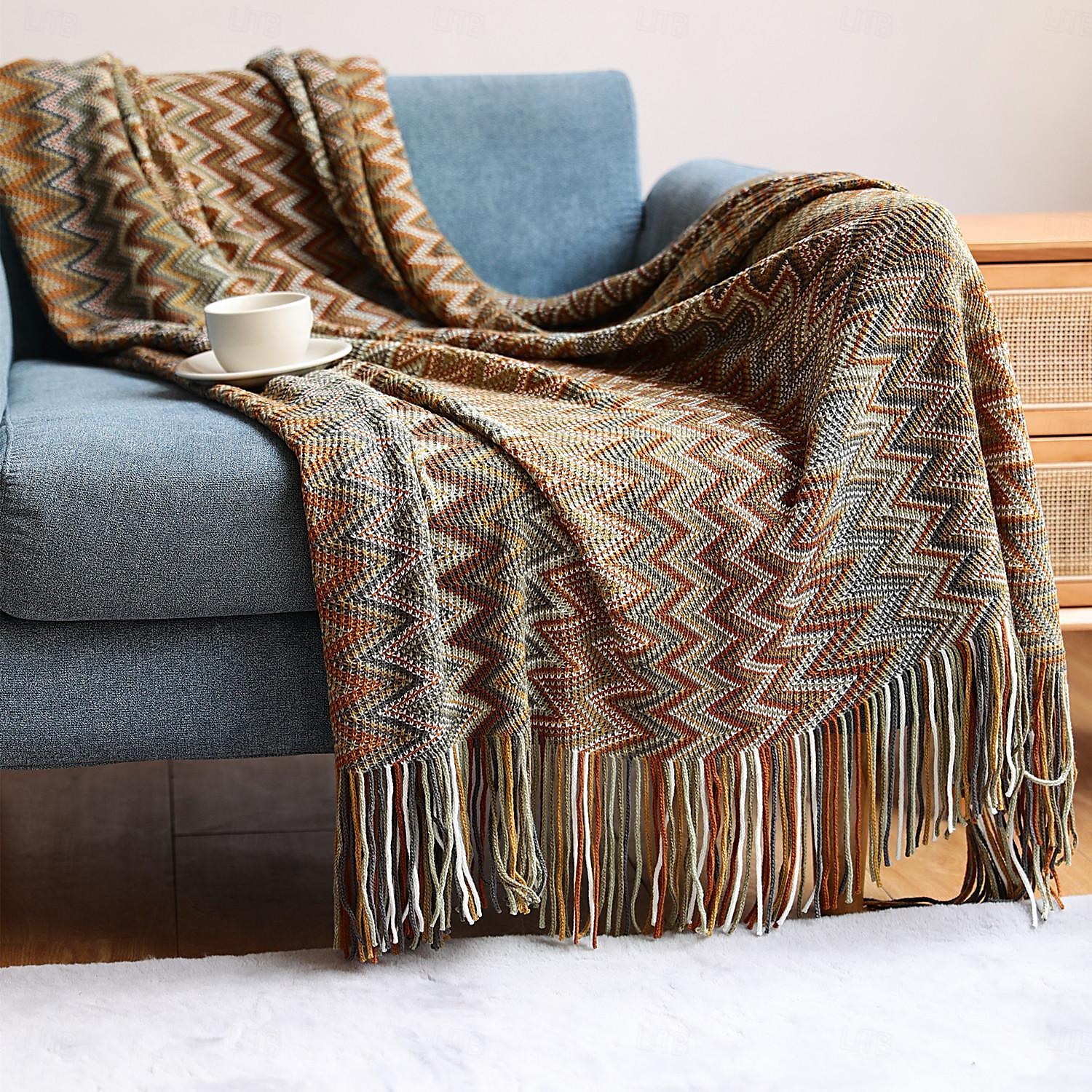 boho säng rutig filt geometri aztec baja filtar etnisk sofföverdrag underöverdrag dekor vägghängande gobeläng matta cobertor 2025 - $29.99 –P3
