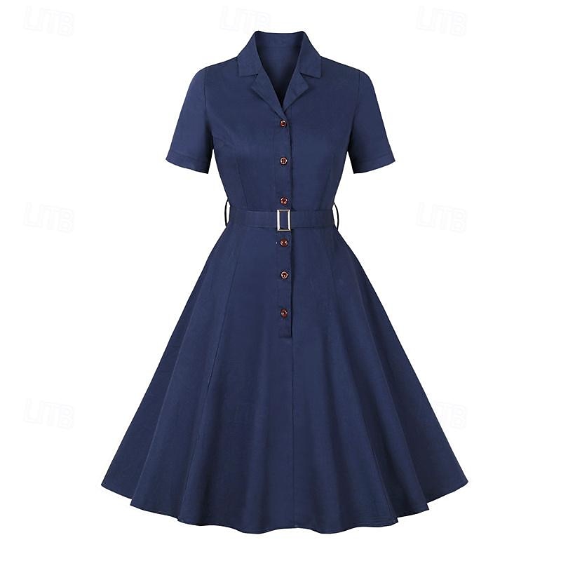 Retro 50. léta Vintage šaty Koktejlky Houpací šaty Flare šaty Maškarní kostým Dámské Plesová maškaráda Večírek loučení se svobodou nevěsty Dospělé Šaty Šaty pro návrat domů 2025 - $34.99 –P1