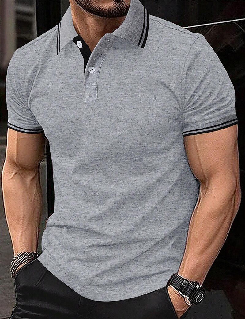 Herren Poloshirt Polos mit Knöpfen Geschäft Casual Kargen Kurzarm Modisch Basic Glatt Taste Sommer Regular Fit Weiß Gelb Rot Marinenblau Königliches Blau Blau Poloshirt 2025 - $17.99 –P1