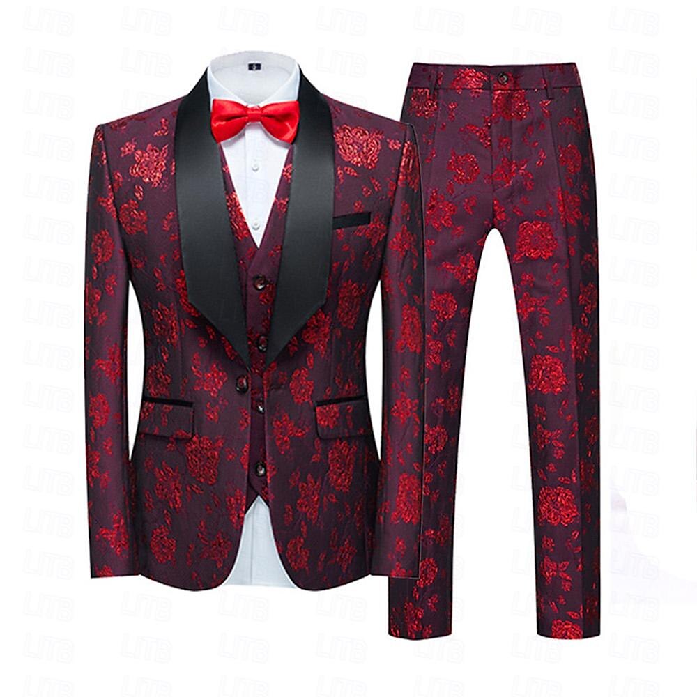 Retro / vintage Rokoko Barok Garnitury i Marynarki Pan Świadek Męskie Bal maskowy Ślub Gość weselny Impreza / Wieczór Dla dorosłych Płaszcz Spodnie 2025 - $141.99 –P2