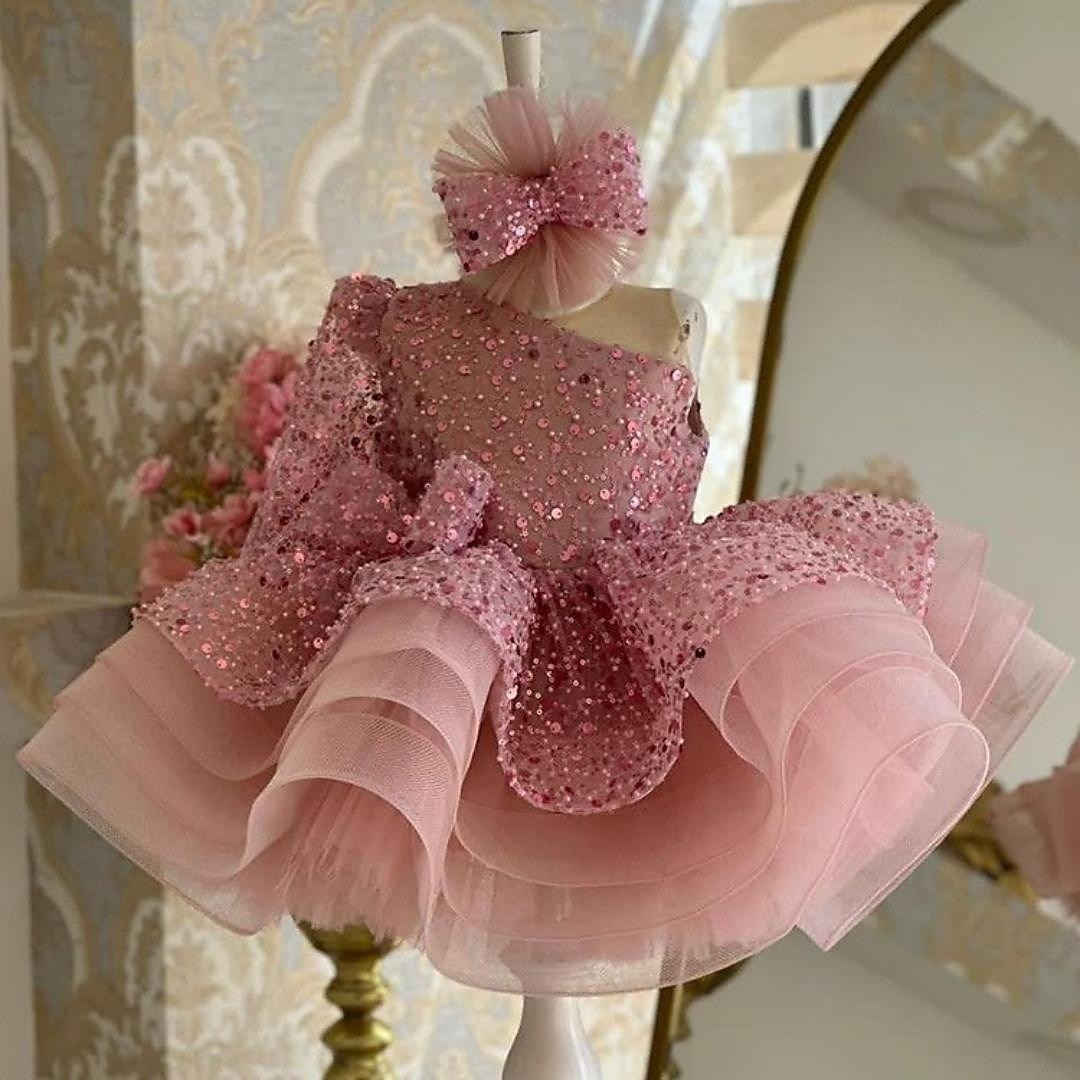 Enfants Fille Robe de fête Couleur unie Manches 3/4 Utilisation Mariage Maille Princesse Doux Maille Mi-mollet Robe Fourreau Robe en Tulle Robe de demoiselle d'honneur Eté Printemps Automne 2-12 ans de 2025 ? $72.99 –P9
