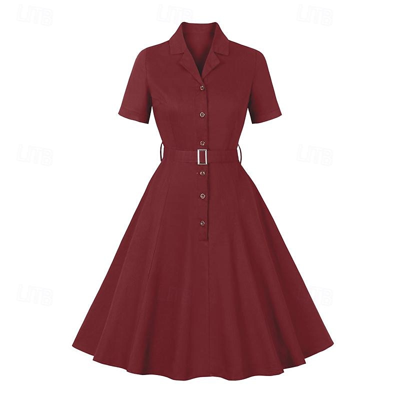 Retro 50. léta Vintage šaty Koktejlky Houpací šaty Flare šaty Maškarní kostým Dámské Plesová maškaráda Večírek loučení se svobodou nevěsty Dospělé Šaty Šaty pro návrat domů 2025 - $34.99 –P10