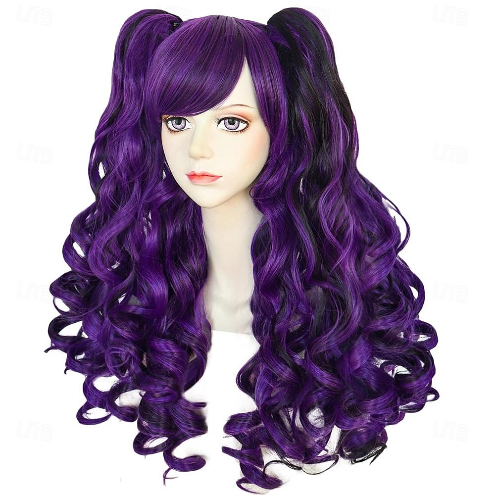 Peruca Longa Cacheada Azul com Rabo de Cavalo Peruca Azul Claro com 2 Rabos de Cavalo Peruca Lolita Azul com Franja para Mulheres Peruca Anime Peluca Azul para Fantasia Carnaval Halloween de 2025 por $35.99 –P14