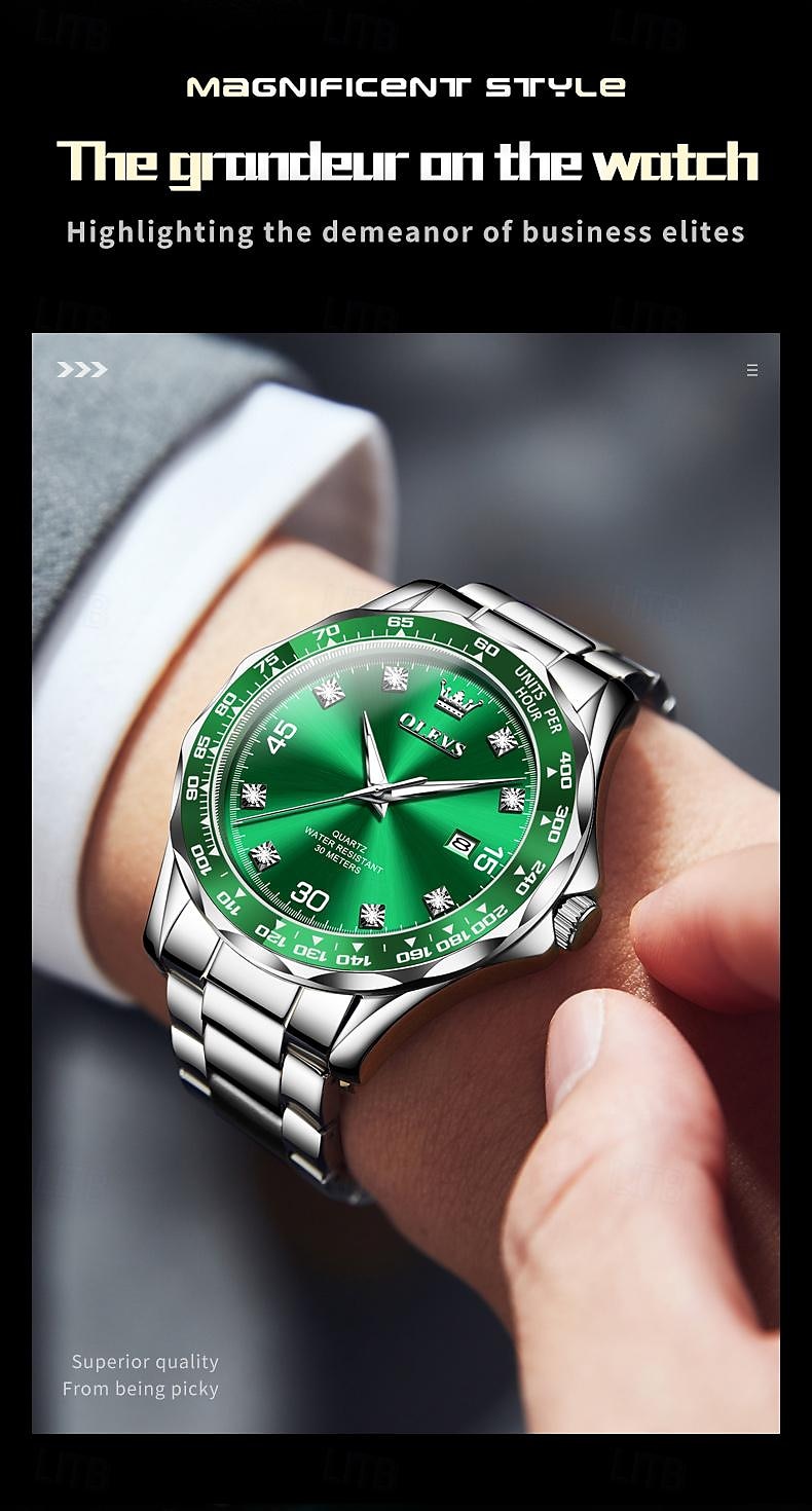 OLEVS Men Quartz Watch Minimalist Fashion Casual Wristwatch Luminous Calendar Waterproof Steel Watch 2026 - $34.99 –P10