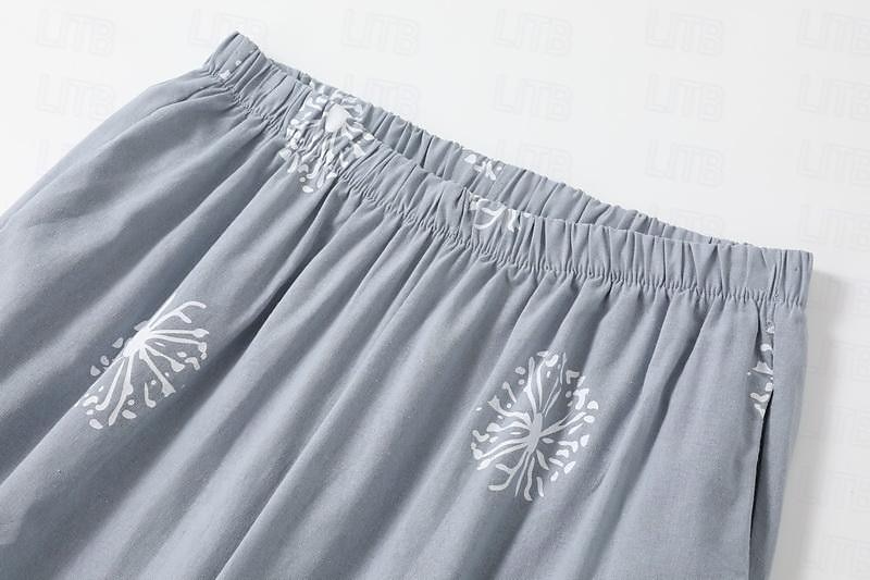 Women's Normal Cotton Linen Pants Chinos Slacks Basic Casual / Sporty Ankle-Length Mid Waist Graphic Prints Dandelion Pocket Baggy Print Comfort Inelastic Daily Weekend Gray Green Black Red Blue 2025 - $19.99 –P3