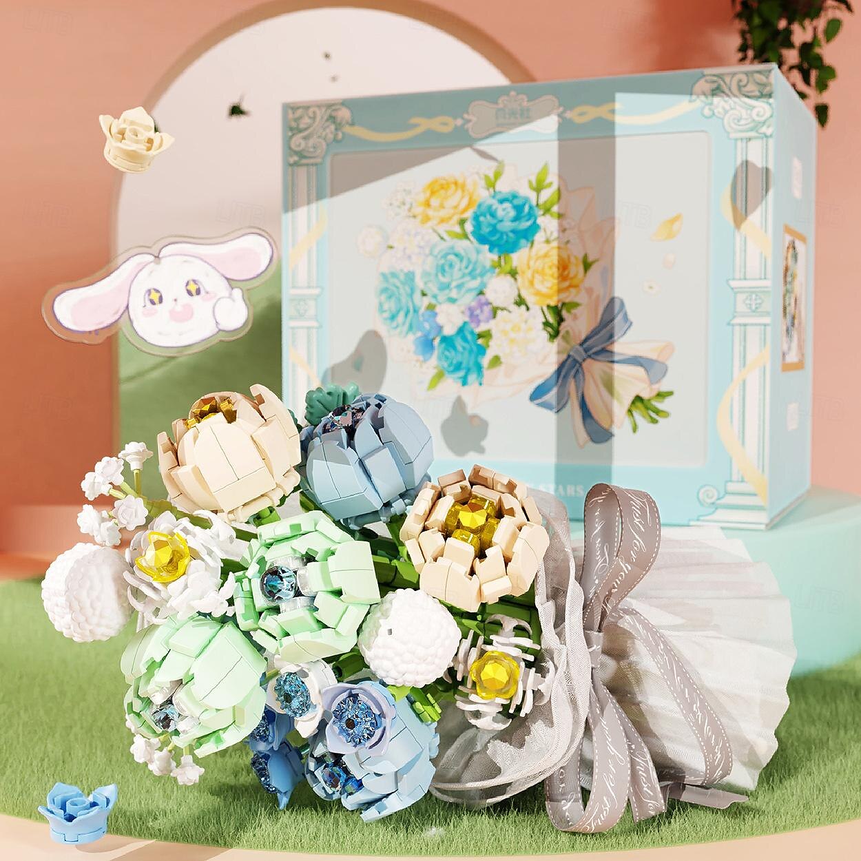 presentes do dia das mulheres luar sociedade mini partículas criativas brinquedos diy blocos de construção de flores eternas série pacote de flores dia das mulheres presentes do dia das mães para de 2025 por $45.69 –P4