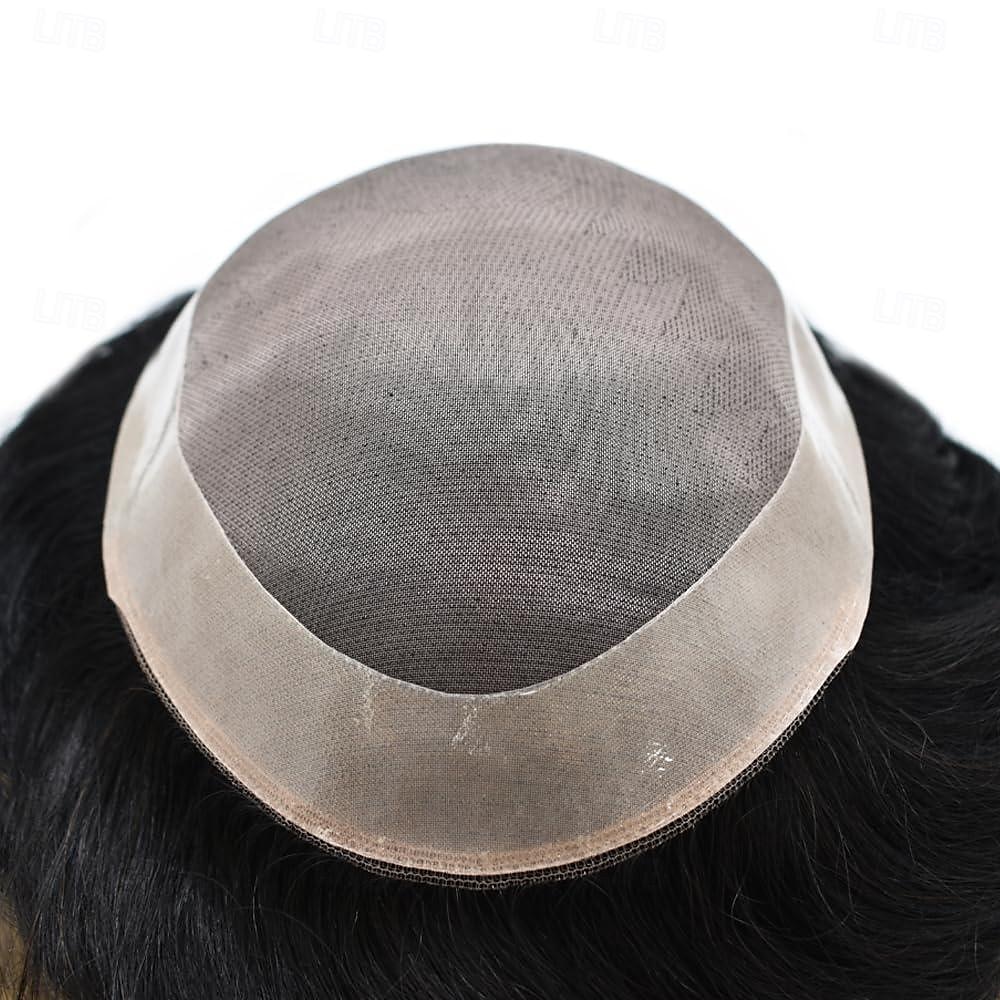 Toupee for Men Human Hair System Replacement Fine Mono Hairpiece Poly Skin Around Durable NPU Monofilament Mens Wig 6X8 7X9 8X10 2025 - $156.99 –P4